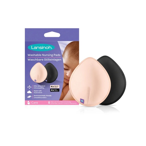 Lansinoh      Washable Nursing Pads (Light Pink & Black)