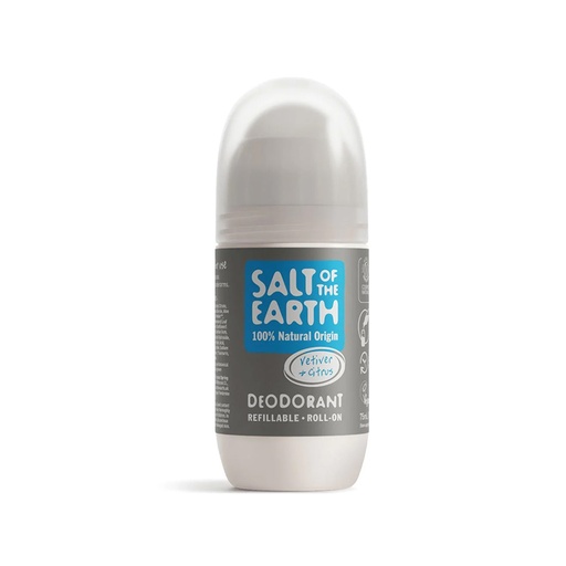 Salt of the Earth      Vetiver & Citrus Natural Refillable Roll-On Deodorant