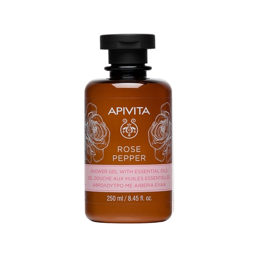 Apivita      Rose Pepper Shower Gel With Essential Oils